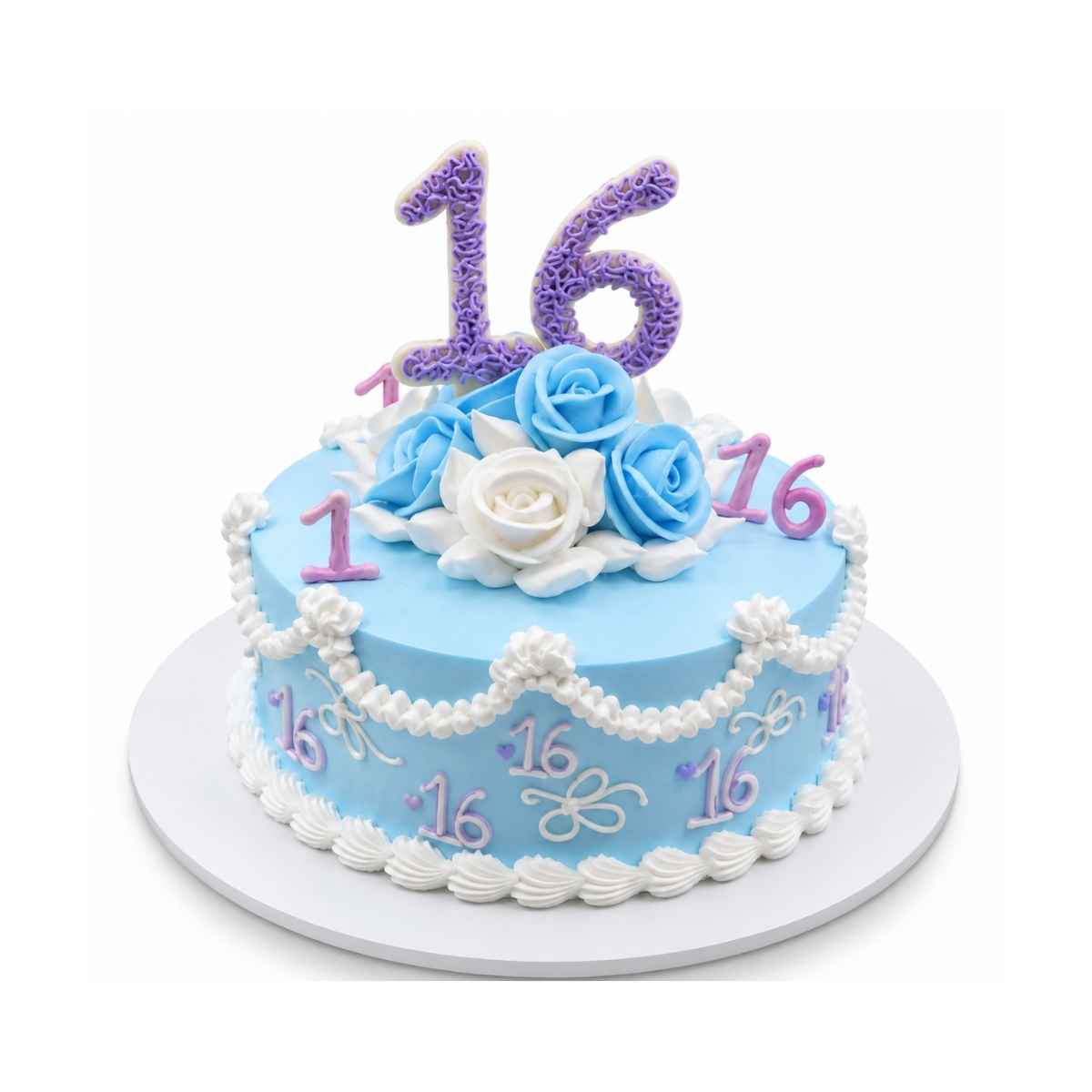 Floral 16 Birthday Cake