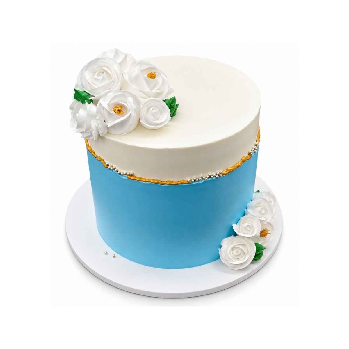 Blue White Rose Cake